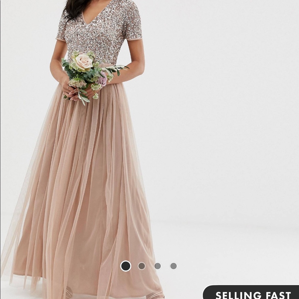 ASOS Blush Sequin Evening Dress